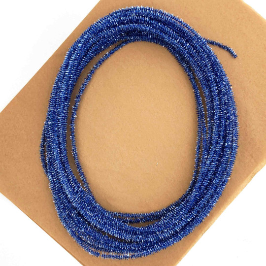 Mini Metallic Wired Tinsel Cord in Ice Blue ~ 1/8" wide ~ 10 meter length